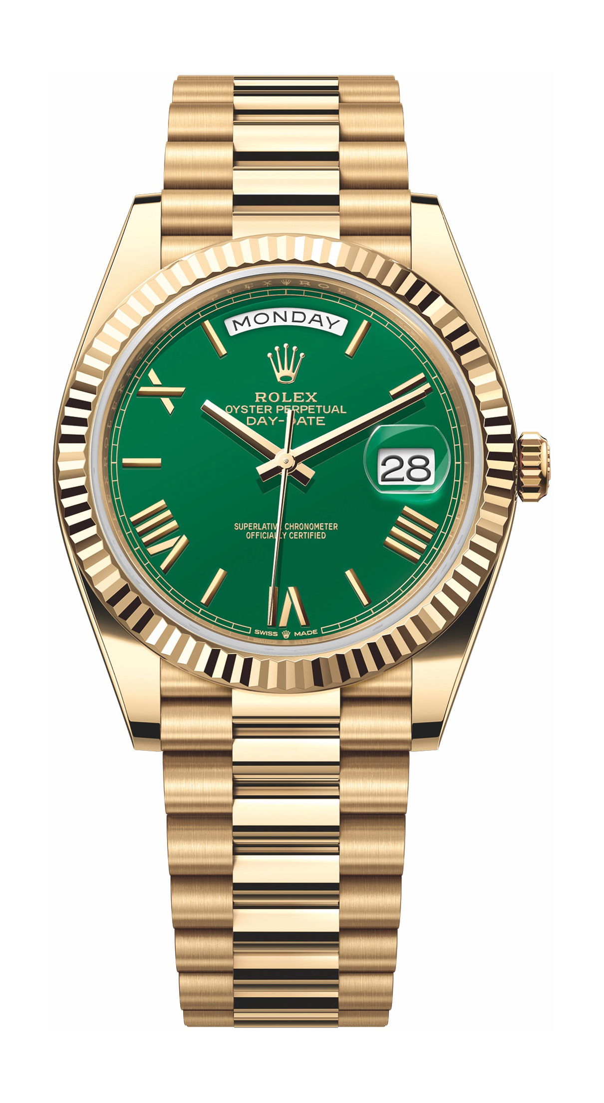 Rolex Oyster Perpetual Day-Date 40 luxury timepiece - detailed view