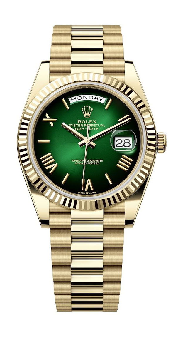 Rolex Oyster Perpetual Day-Date 40 luxury timepiece - detailed view