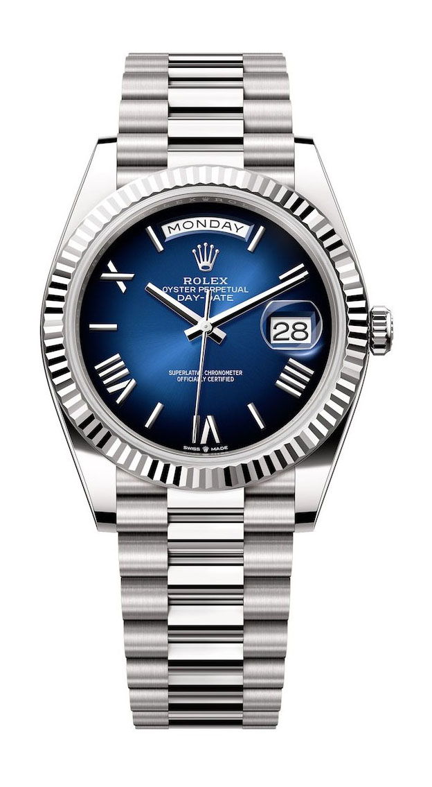 Rolex Oyster Perpetual Day-Date 40 luxury timepiece - detailed view