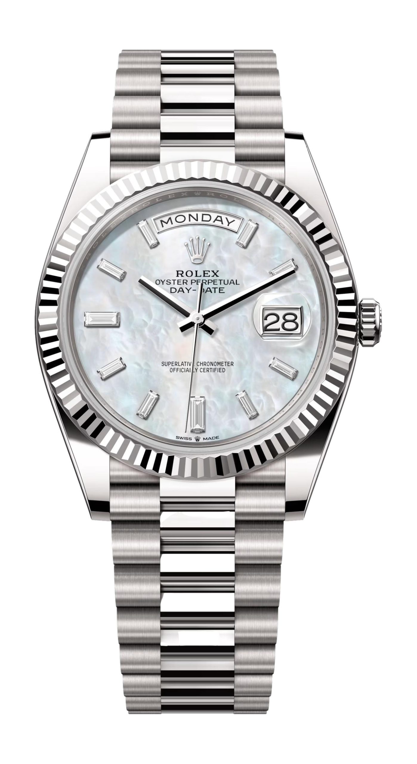 Rolex Oyster Perpetual Day-Date 40 luxury timepiece - detailed view