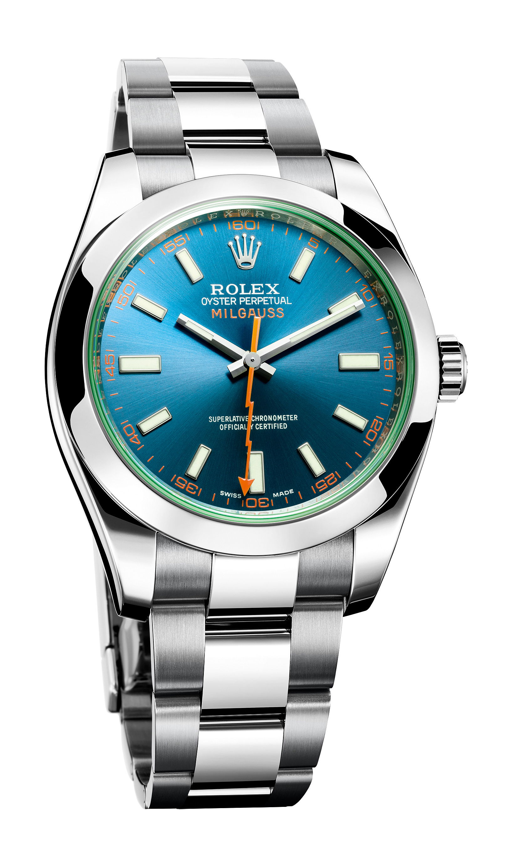 Rolex Milgauss luxury timepiece - detailed view