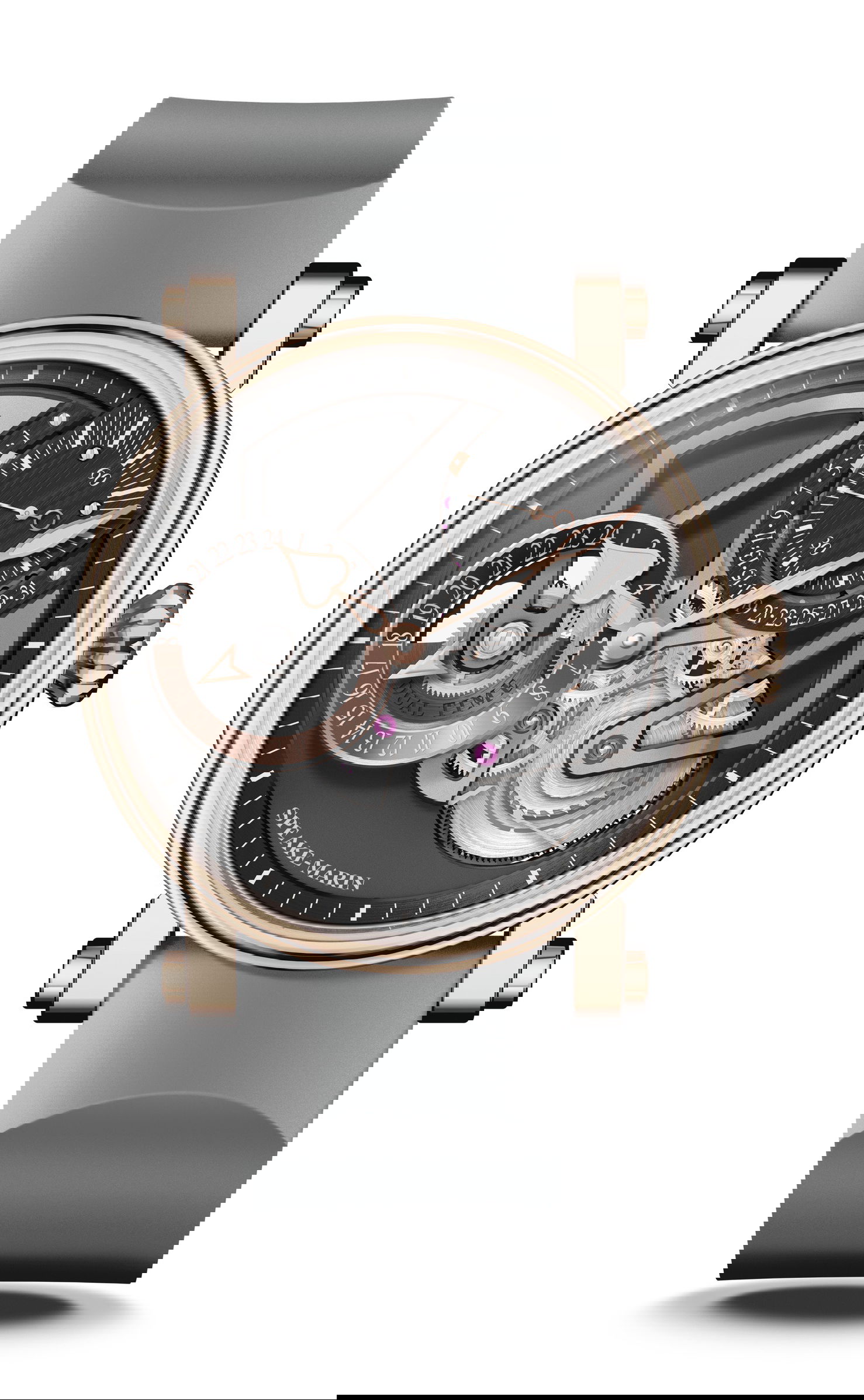 Speake-Marin Openworked Dual Time Red Gold luxury timepiece - detailed view