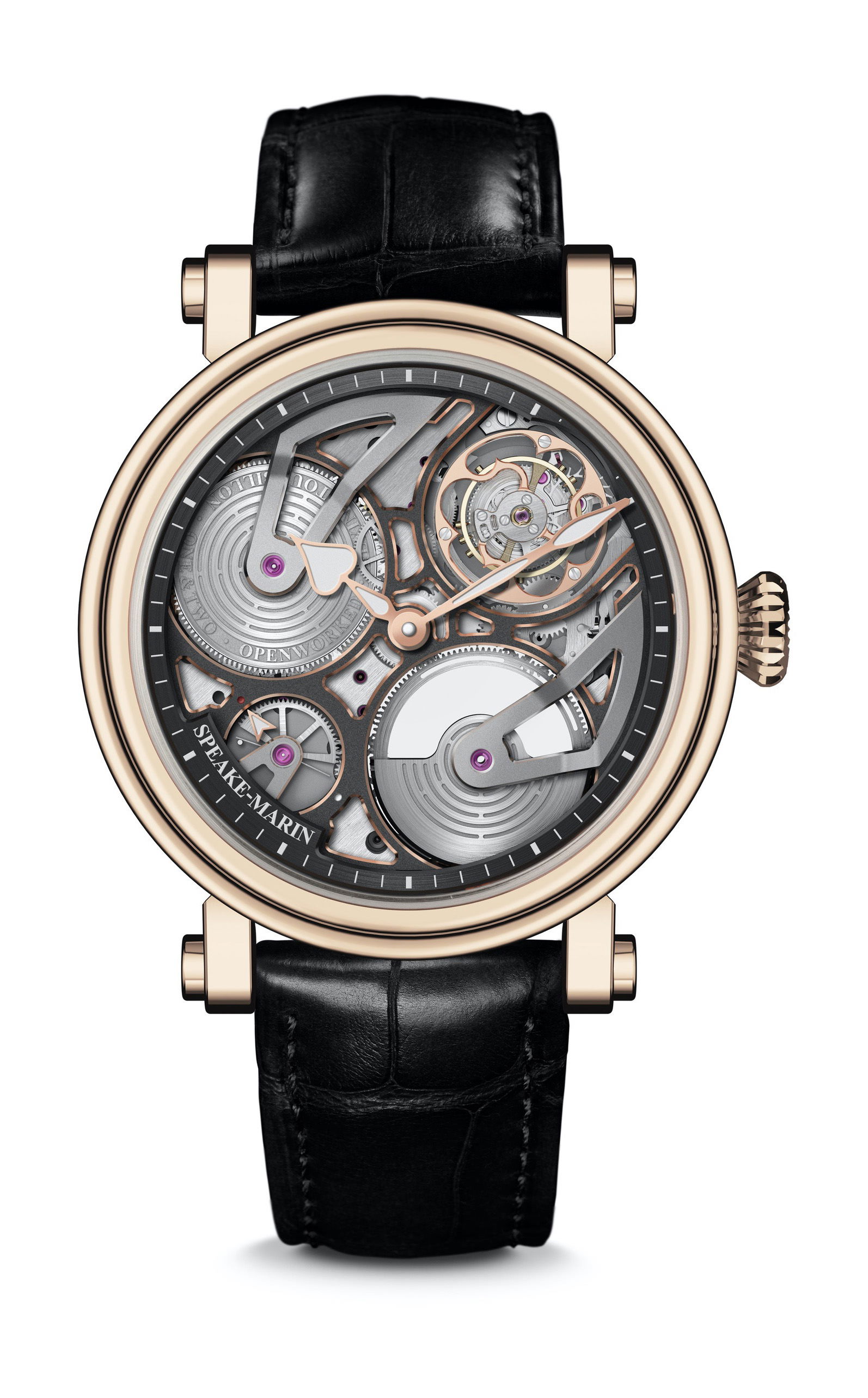 Speake-Marin Openworked Tourbillon Red Gold luxury timepiece - detailed view