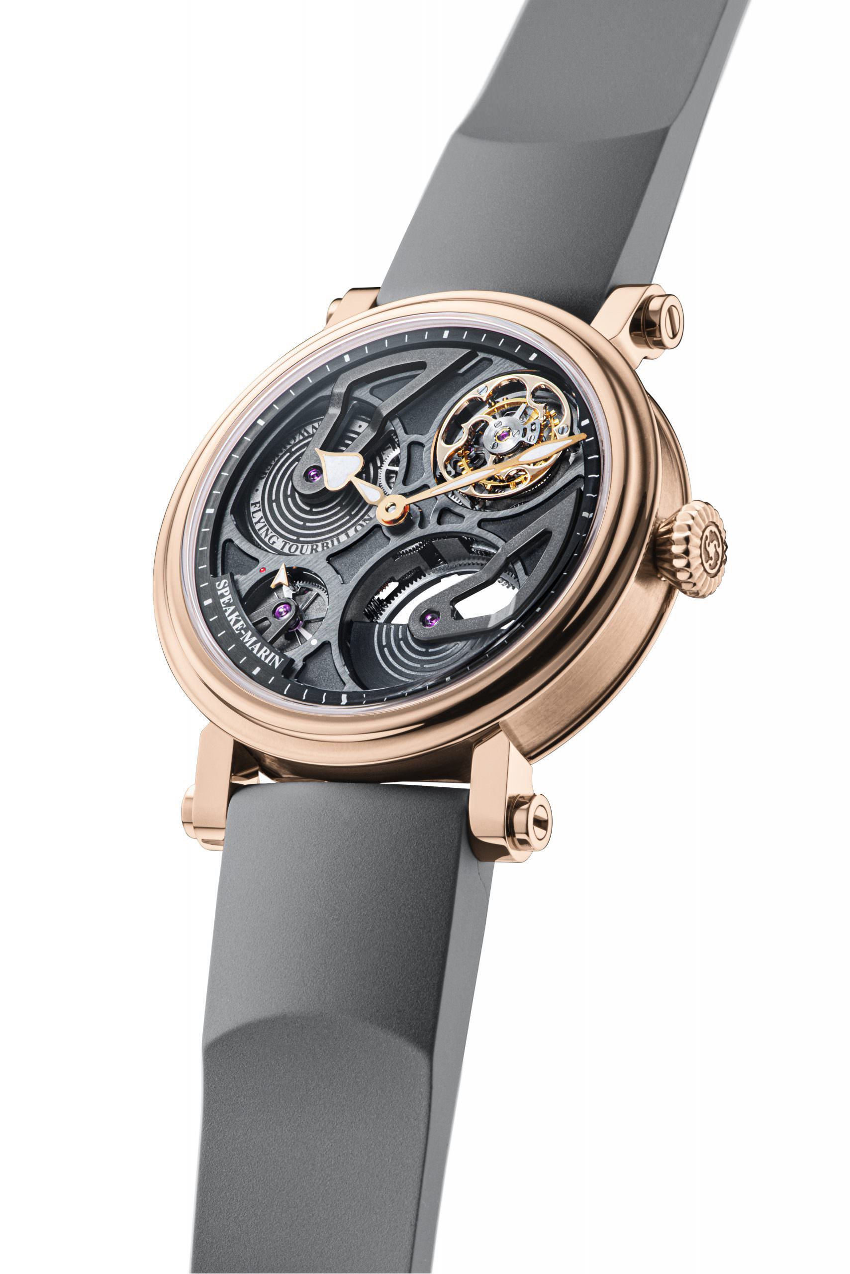 Speake-Marin Openworked Tourbillon Red Gold luxury timepiece - detailed view