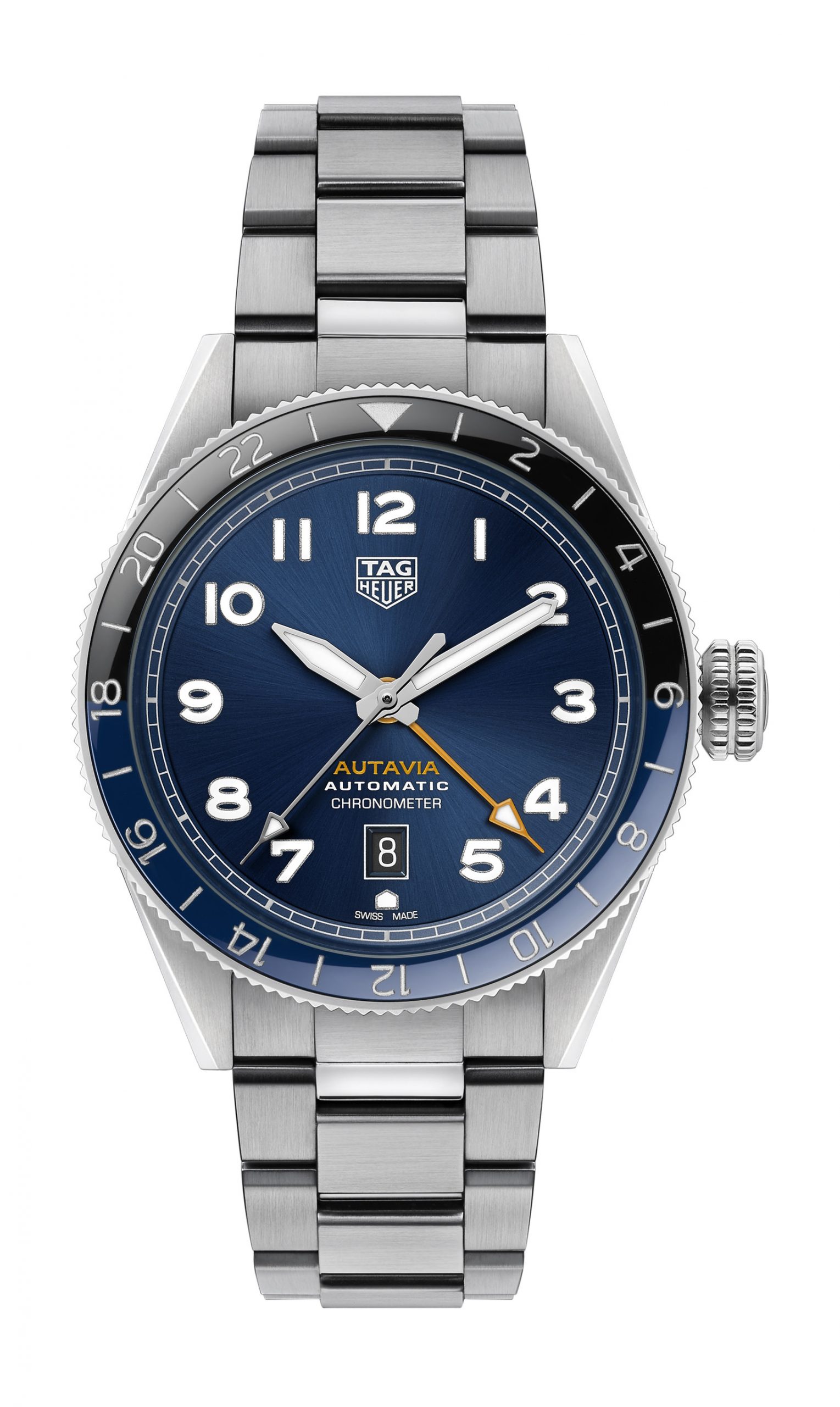 TAG Heuer Autavia COSC GMT 60th Anniversary luxury timepiece - detailed view
