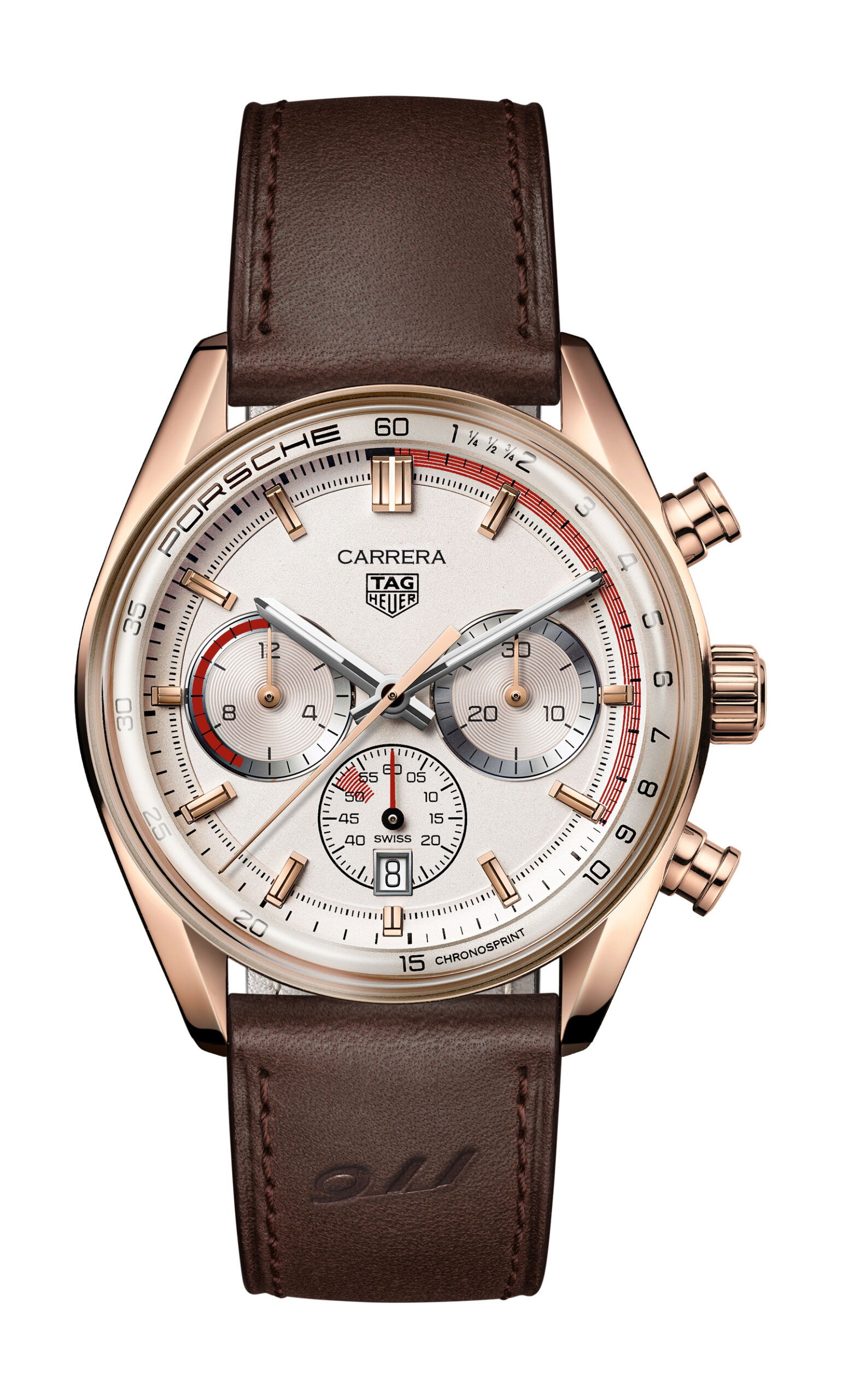 TAG Heuer Carrera Chronosprint x Porsche luxury timepiece - detailed view