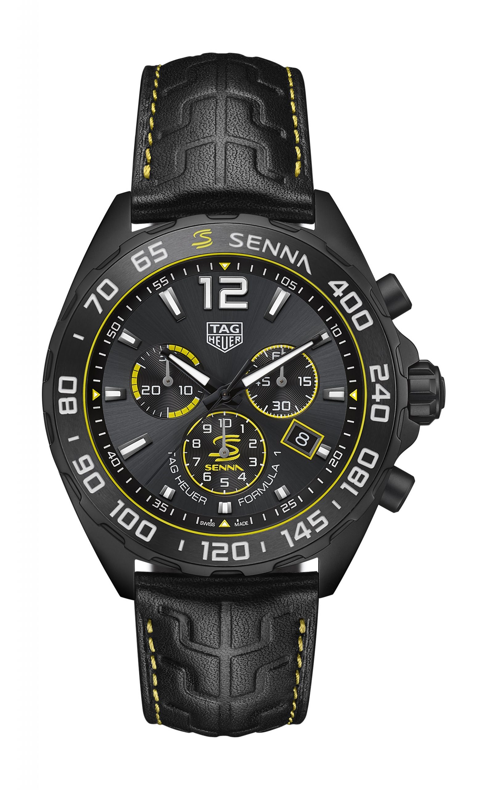 TAG Heuer Formula 1 Senna Special Edition luxury timepiece - detailed view