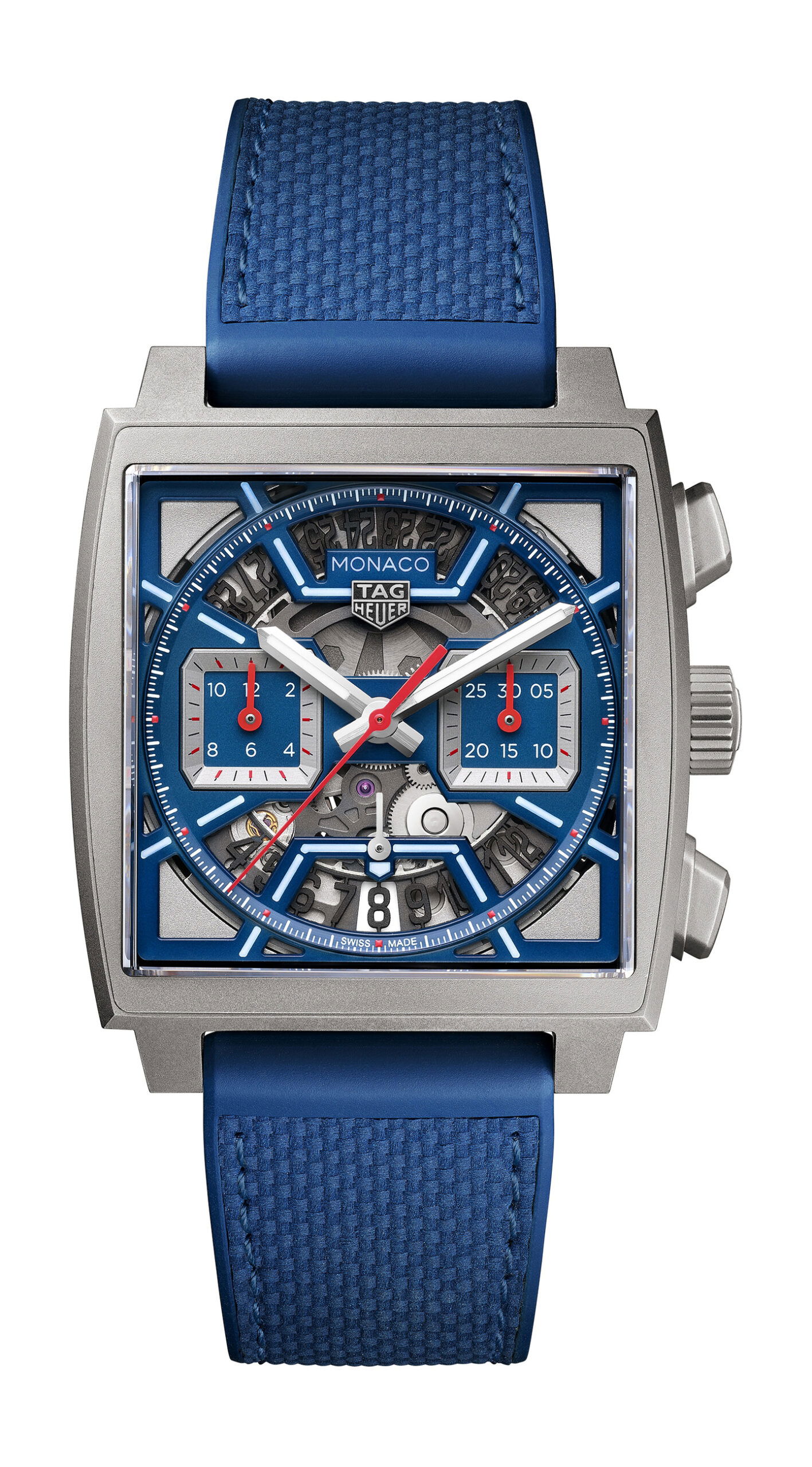 TAG Heuer Monaco Chronograph Skeleton luxury timepiece - detailed view