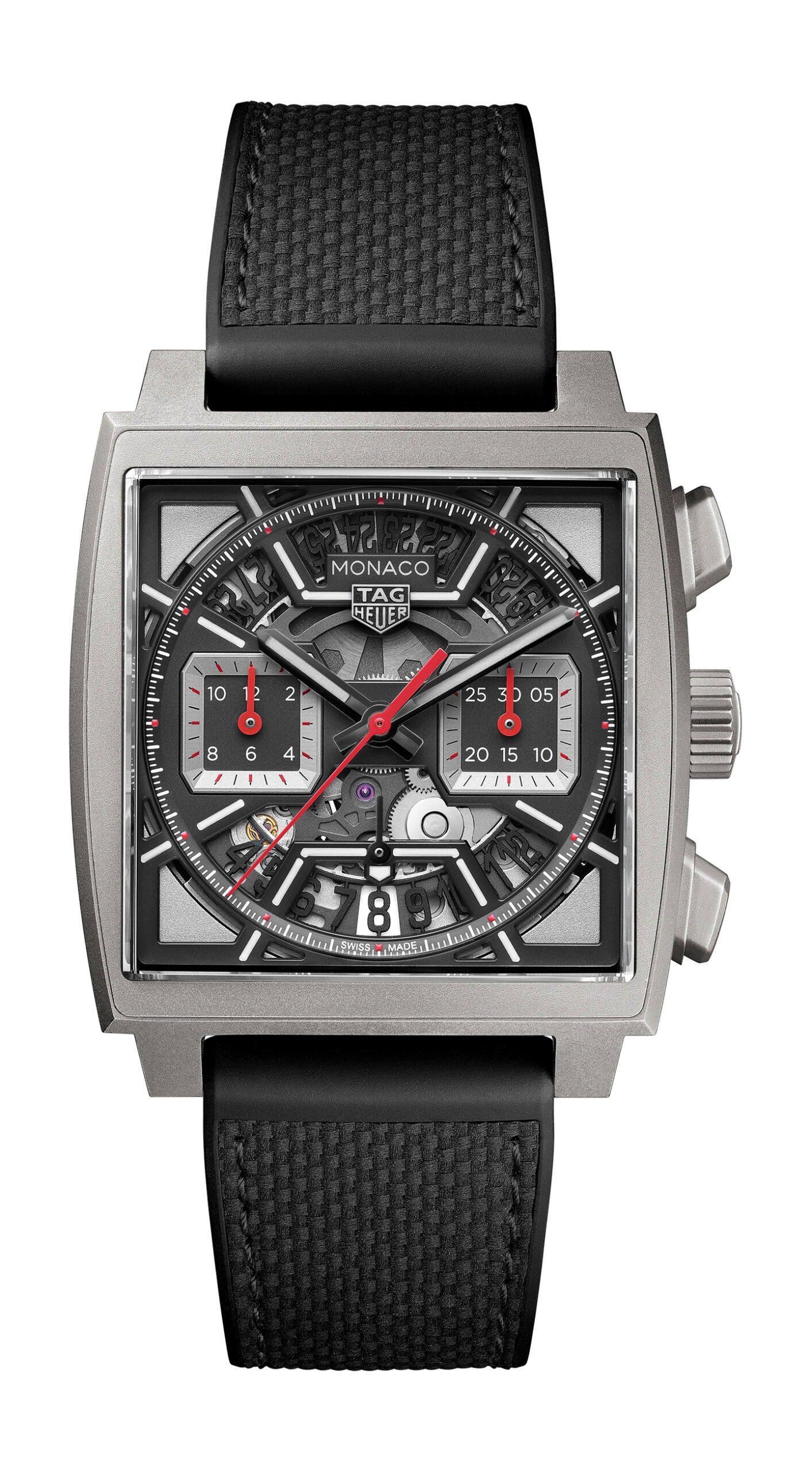 TAG Heuer Monaco Chronograph Skeleton luxury timepiece - detailed view