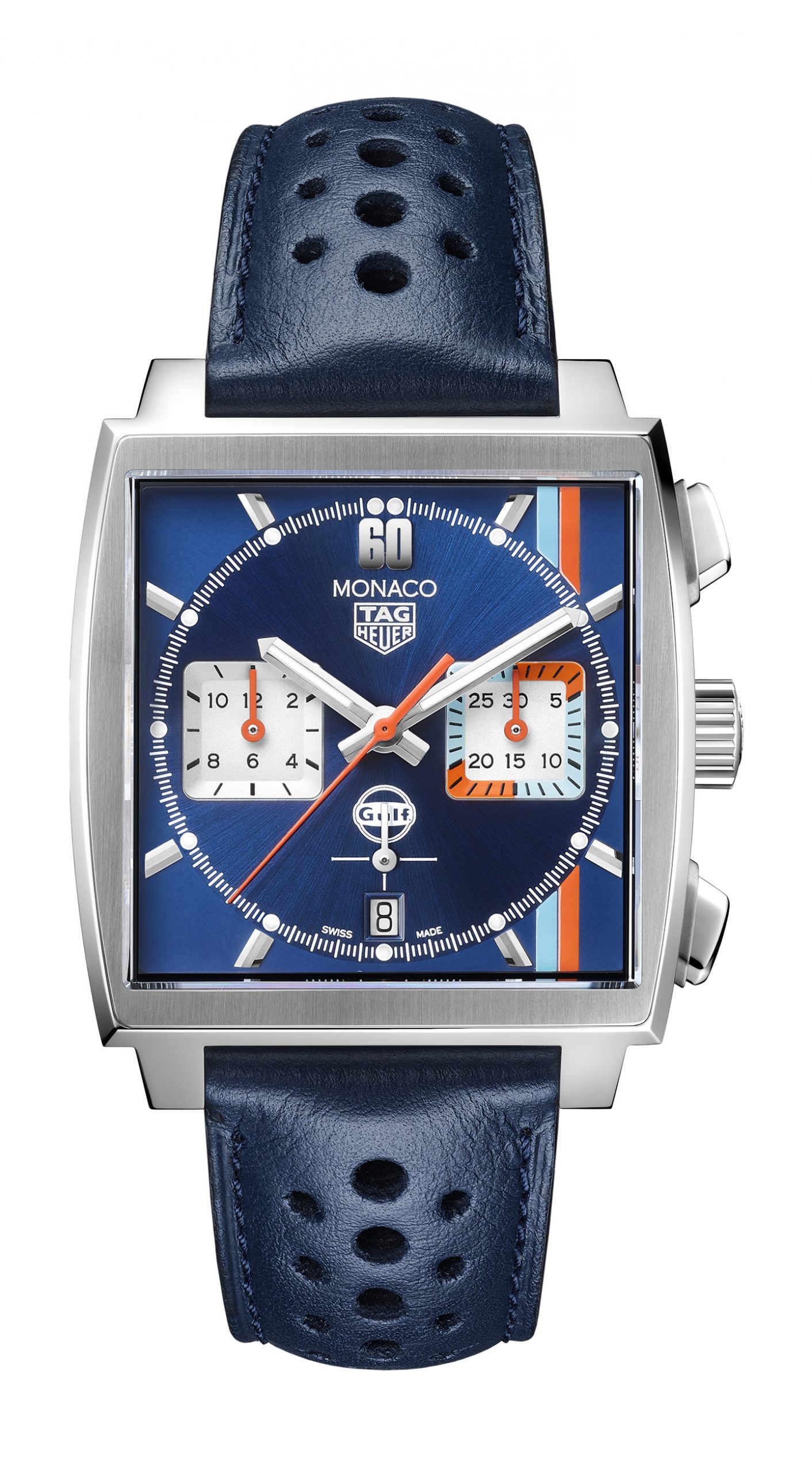TAG Heuer Monaco Gulf Special Edition luxury timepiece - detailed view