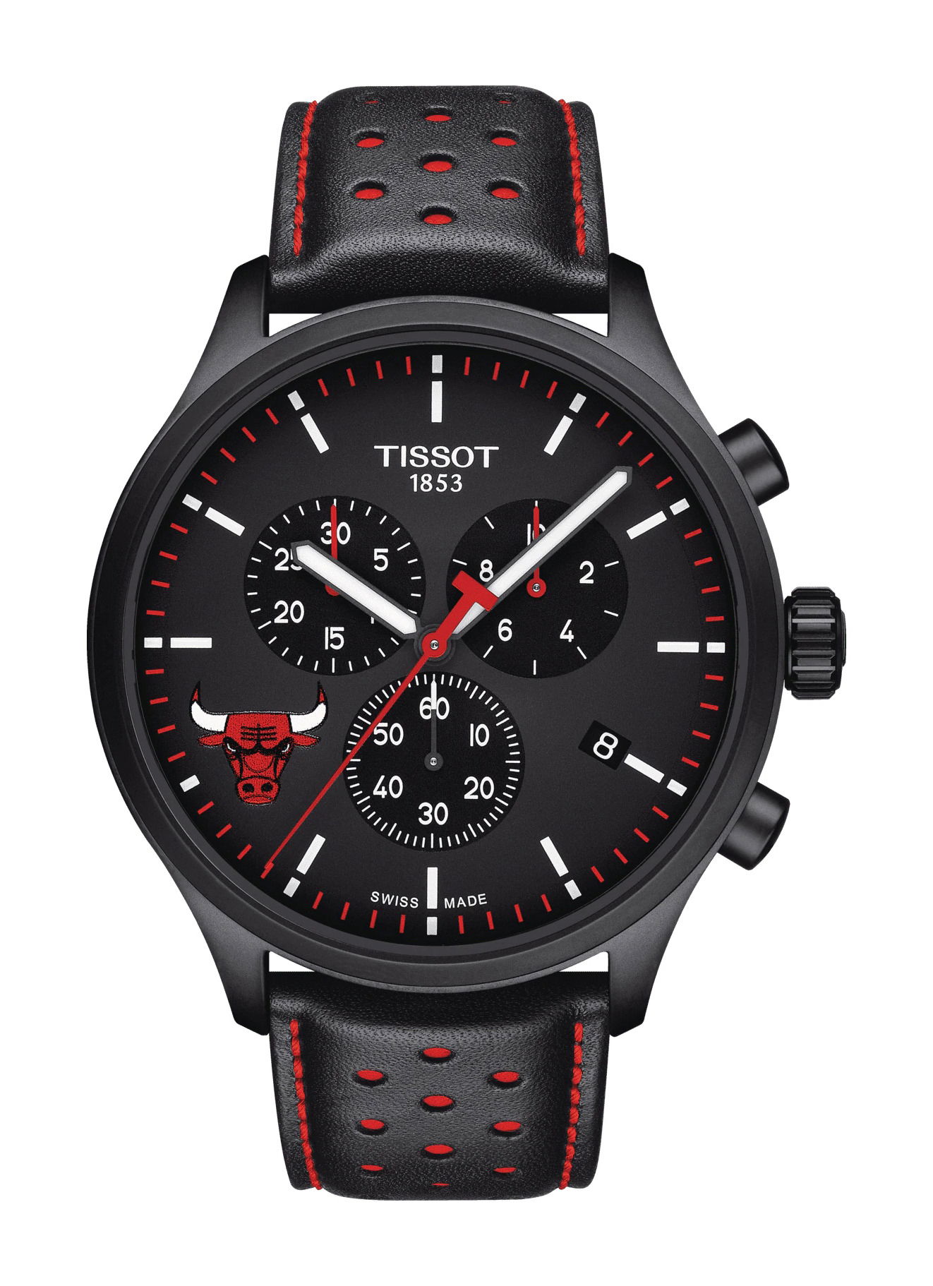 Tissot Chrono XL NBA Teams Special Chicago Bulls Edition luxury timepiece - detailed view