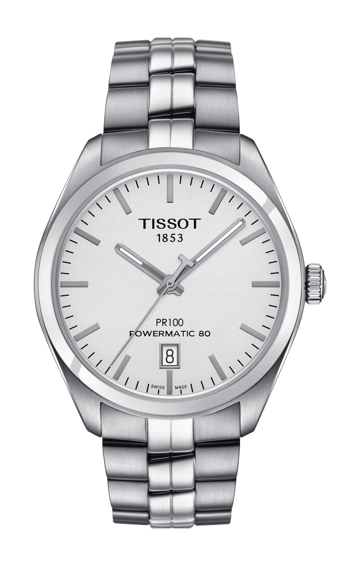 Tissot PR 100 Powermatic 80 luxury timepiece - detailed view