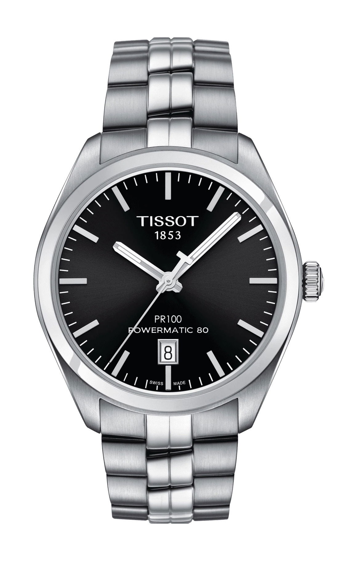 Tissot PR 100 Powermatic 80 luxury timepiece - detailed view
