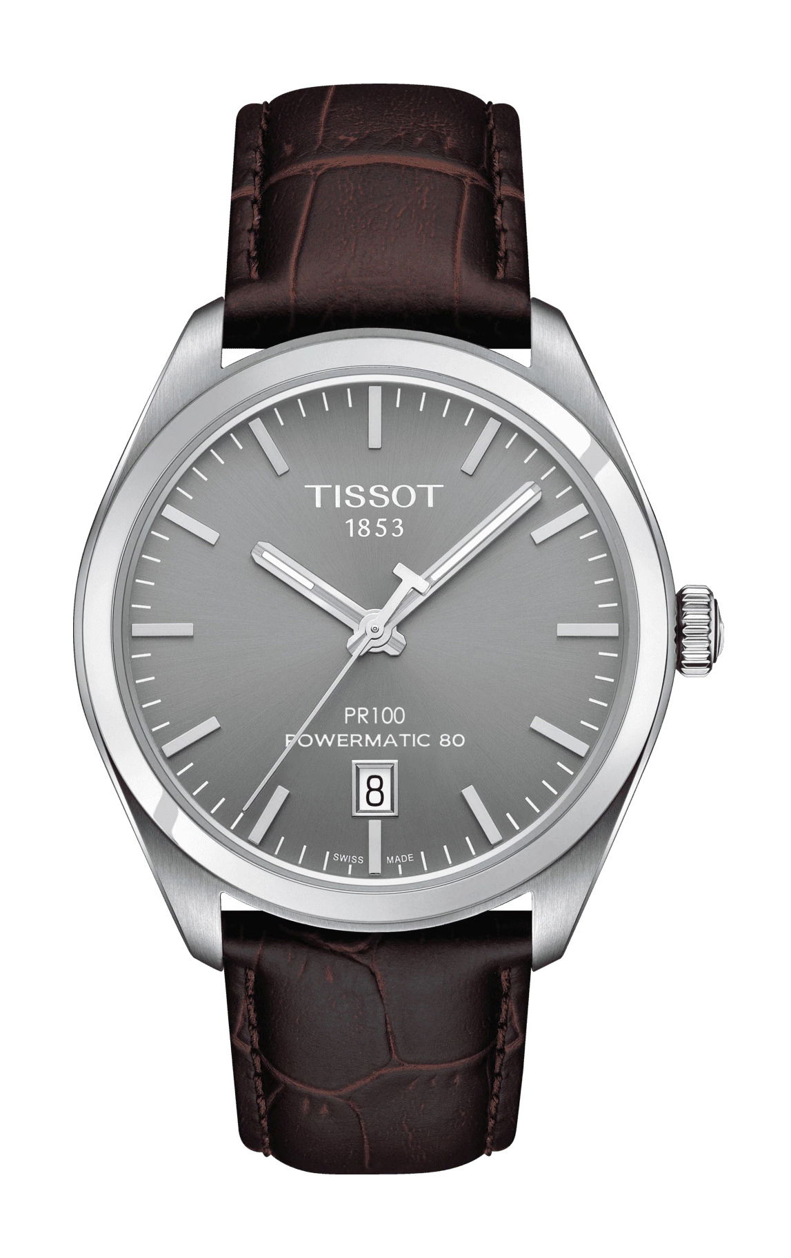 Tissot PR 100 Powermatic 80 luxury timepiece - detailed view