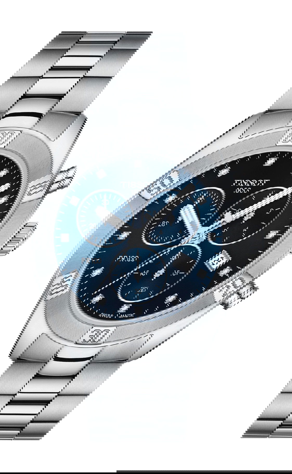 Tissot PR 100 Sport Chic Chronograph luxury timepiece - detailed view