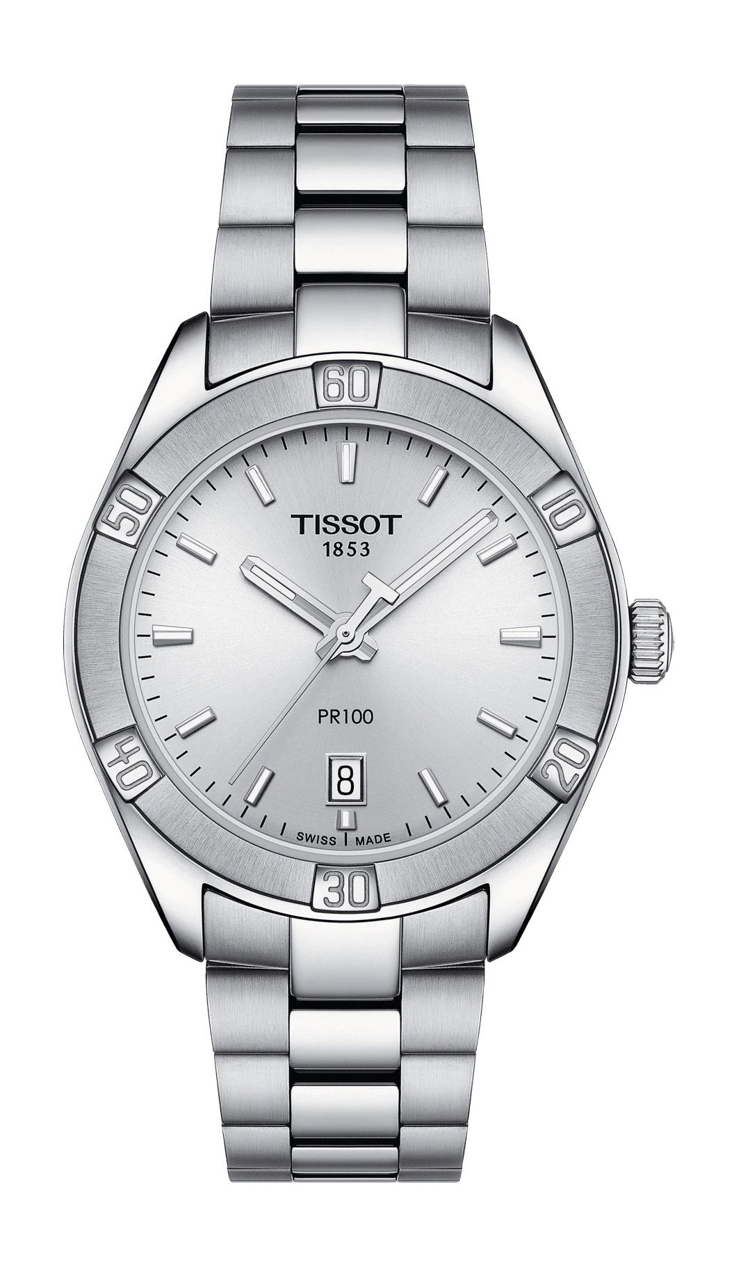 Tissot PR 100 Sport Chic luxury timepiece - detailed view