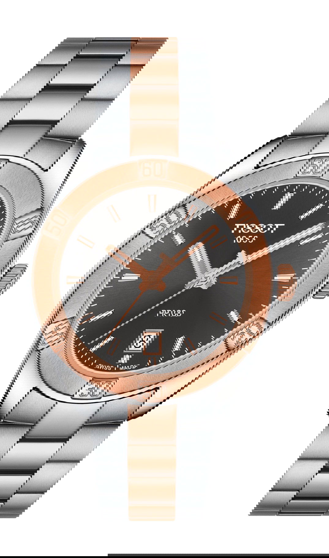 Tissot PR 100 Sport Chic luxury timepiece - detailed view