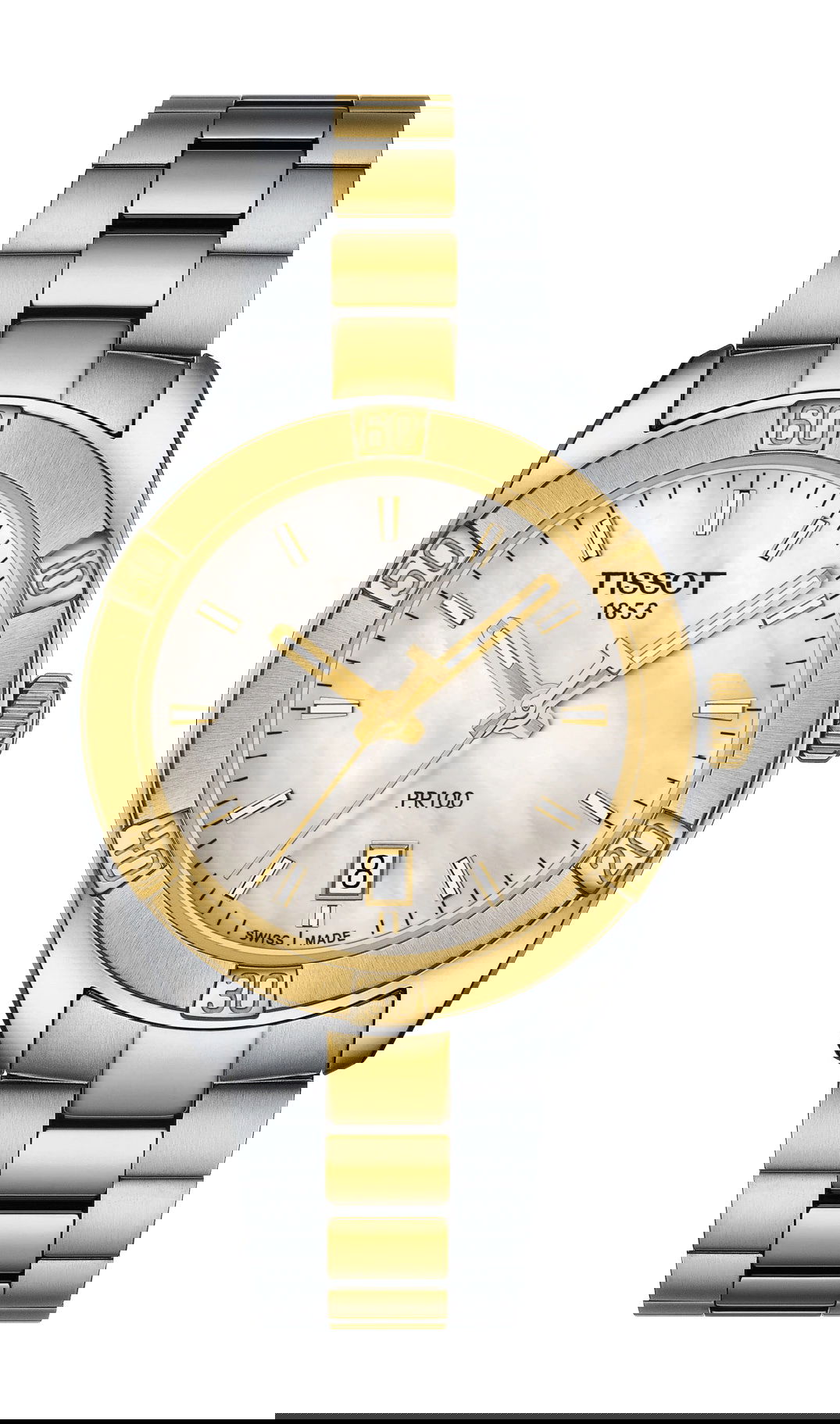 Tissot PR 100 Sport Chic luxury timepiece - detailed view