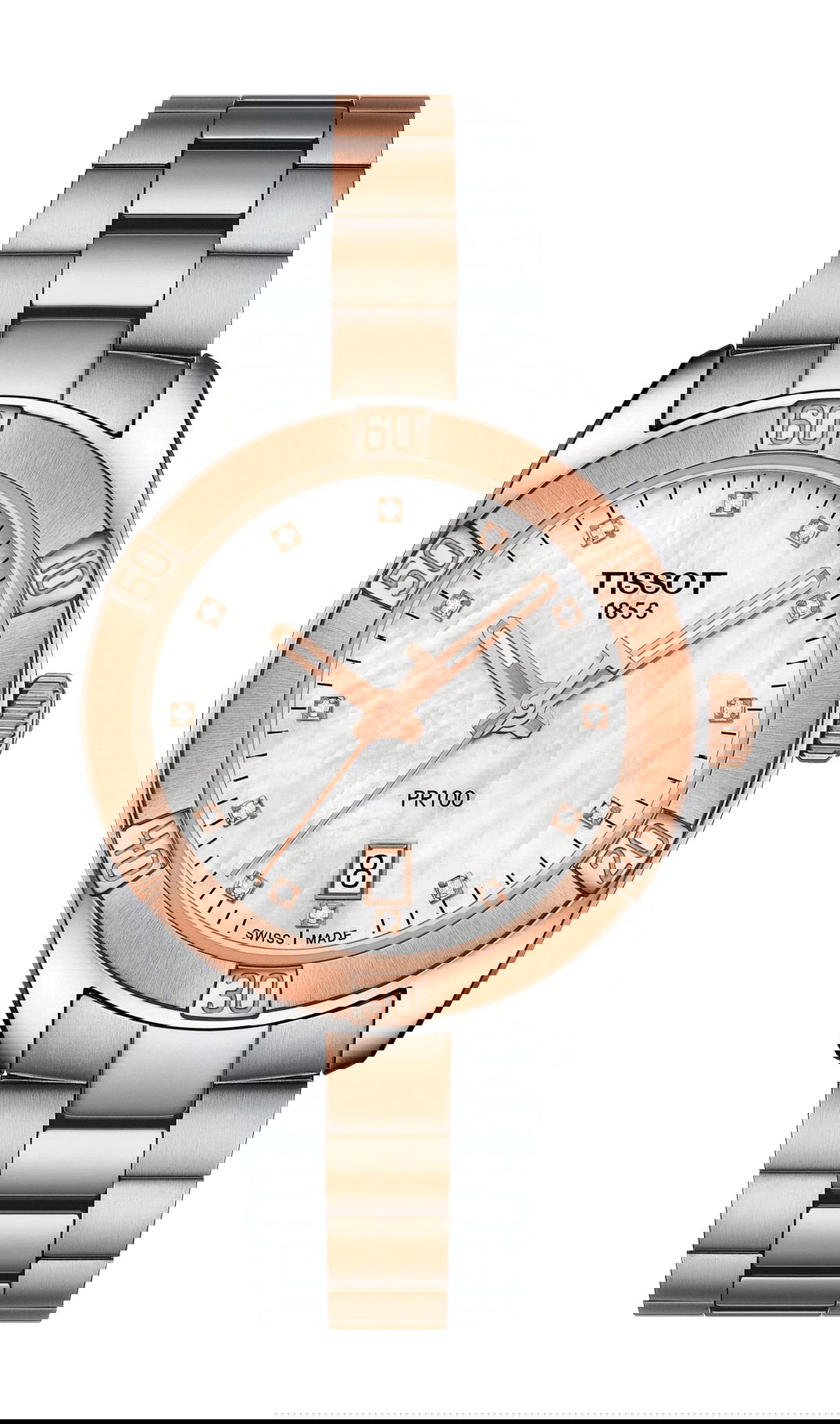 Tissot PR 100 Sport Chic luxury timepiece - detailed view