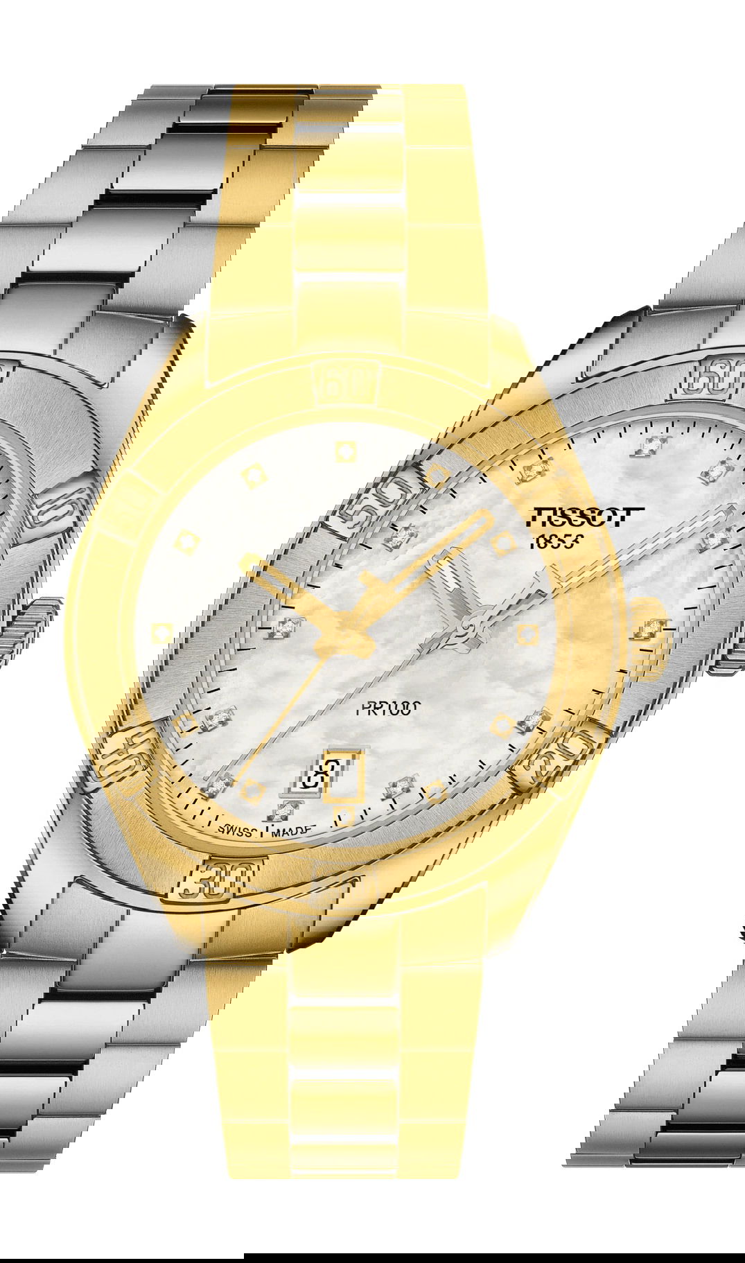 Tissot PR 100 Sport Chic luxury timepiece - detailed view