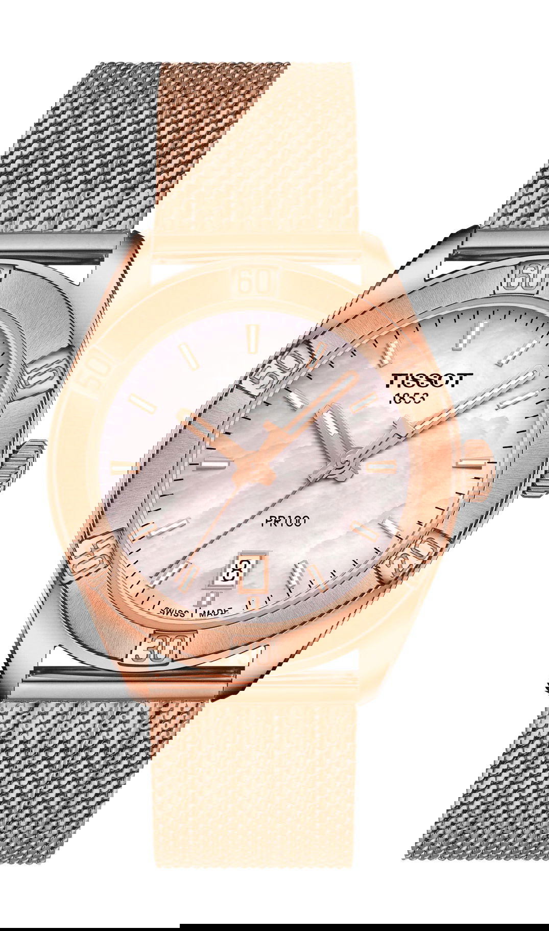 Tissot PR 100 Sport Chic luxury timepiece - detailed view