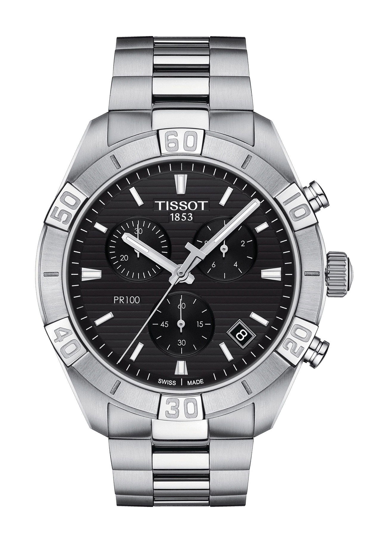 Tissot PR 100 Sport Gent Chronograph luxury timepiece - detailed view