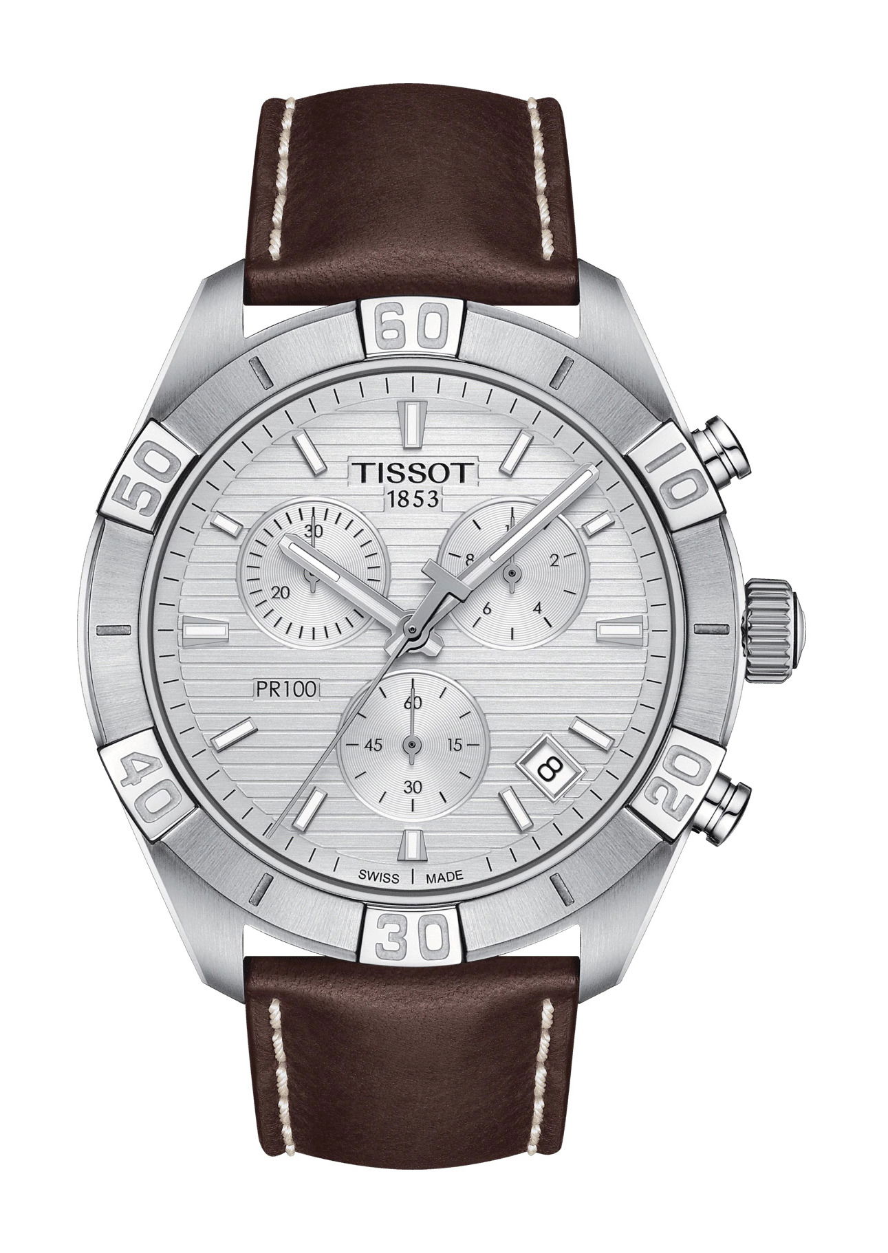 Tissot PR 100 Sport Gent Chronograph luxury timepiece - detailed view