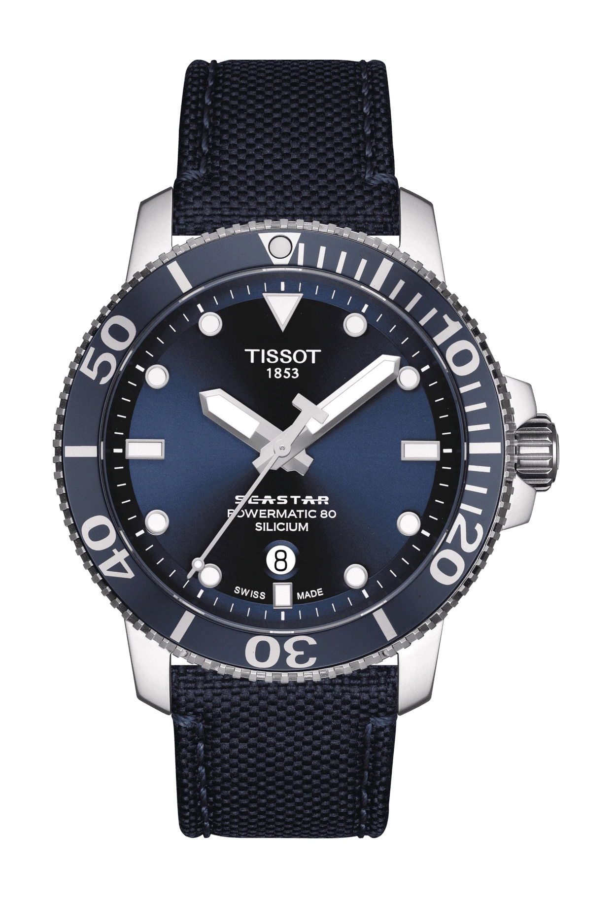 Tissot Seastar 1000 Powermatic 80 Silicium luxury timepiece - detailed view