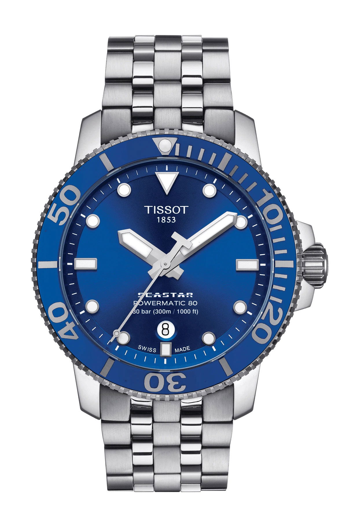 Tissot Seastar 1000 Powermatic 80 luxury timepiece - detailed view