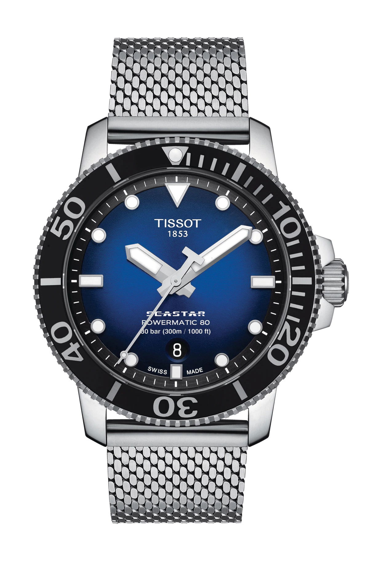 Tissot Seastar 1000 Powermatic 80 luxury timepiece - detailed view