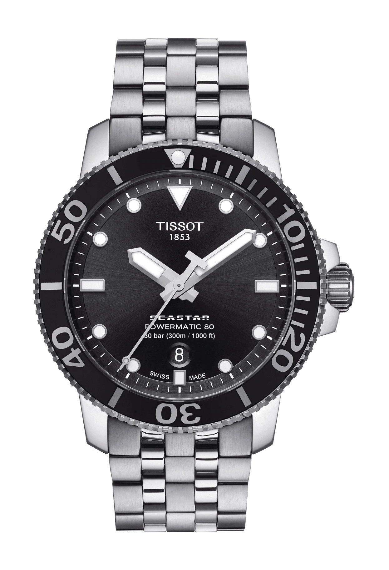 Tissot Seastar 1000 Powermatic 80 luxury timepiece - detailed view