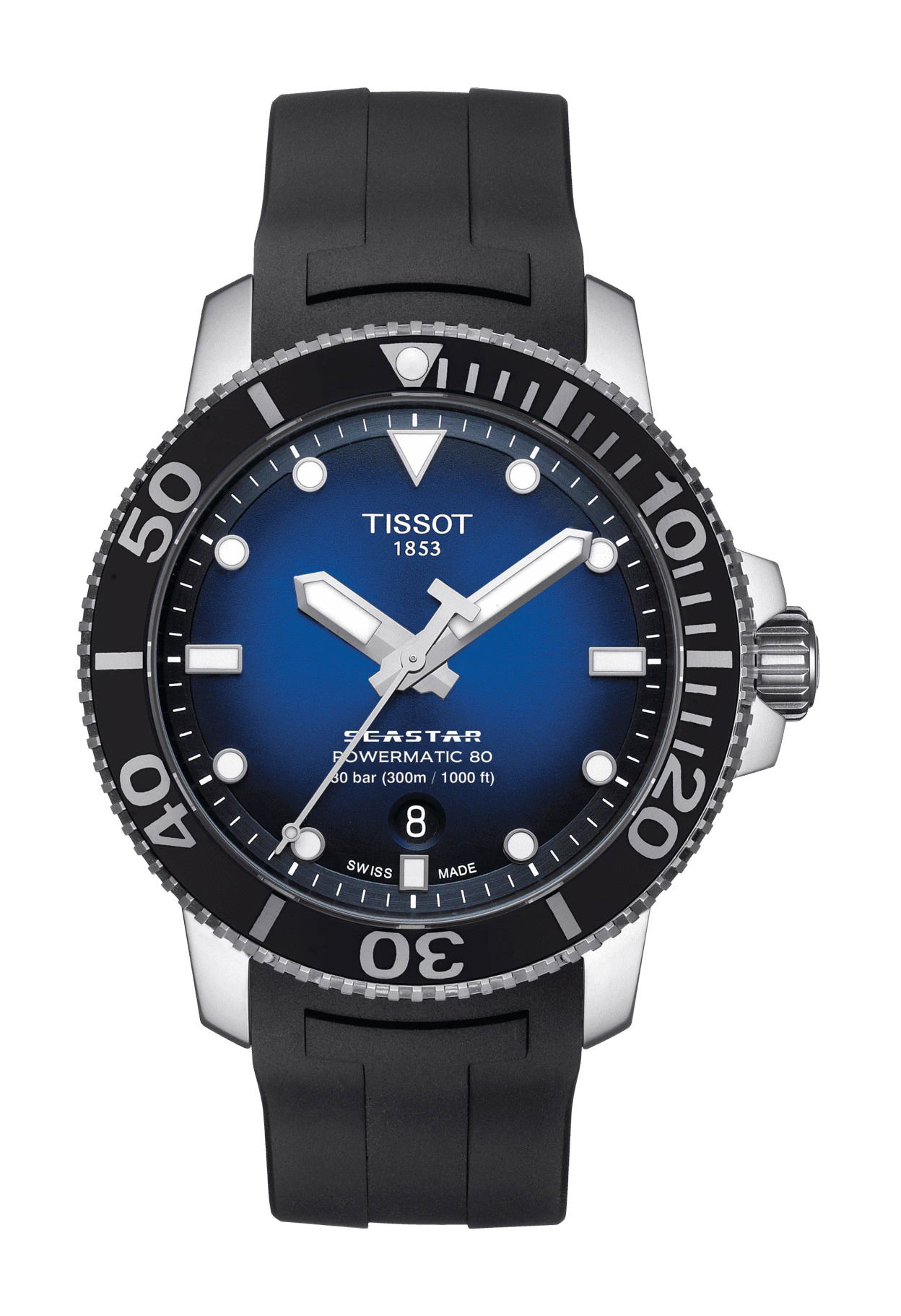 Tissot Seastar 1000 Powermatic 80 luxury timepiece - detailed view
