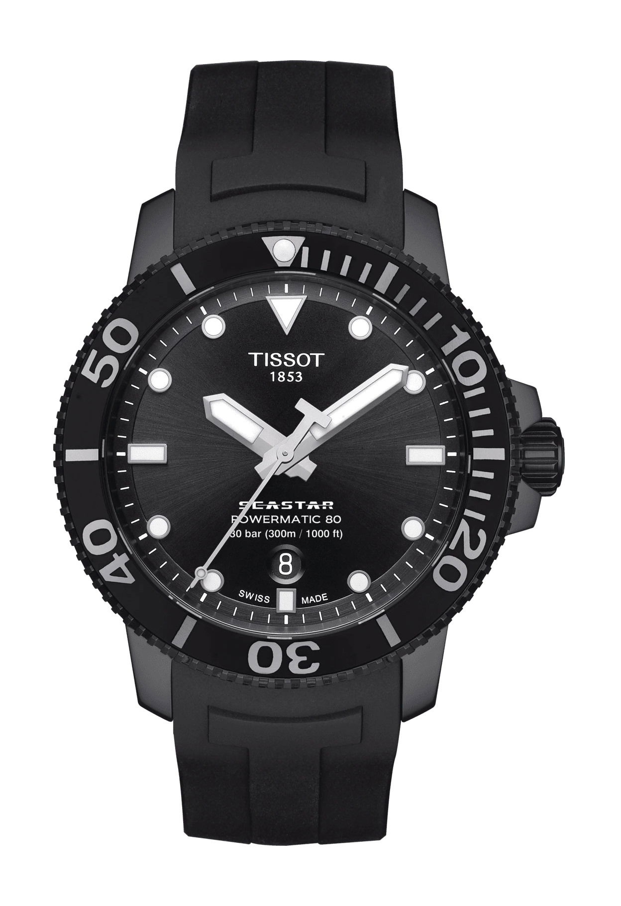 Tissot Seastar 1000 Powermatic 80 luxury timepiece - detailed view