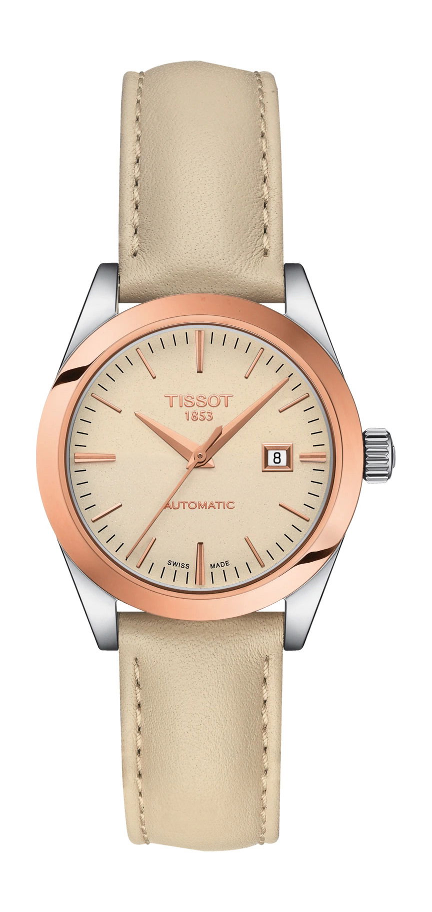 Tissot T-My Lady automatic 18K Gold luxury timepiece - detailed view