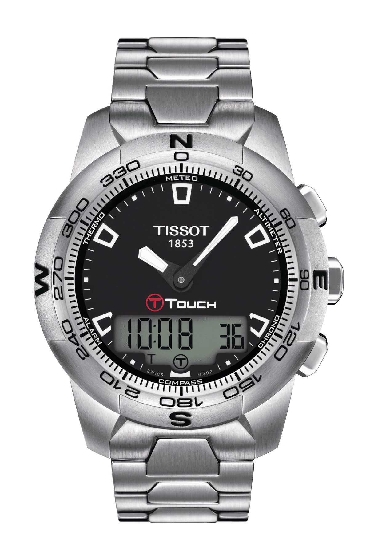 Tissot T-Touch II Stainless Steel luxury timepiece - detailed view
