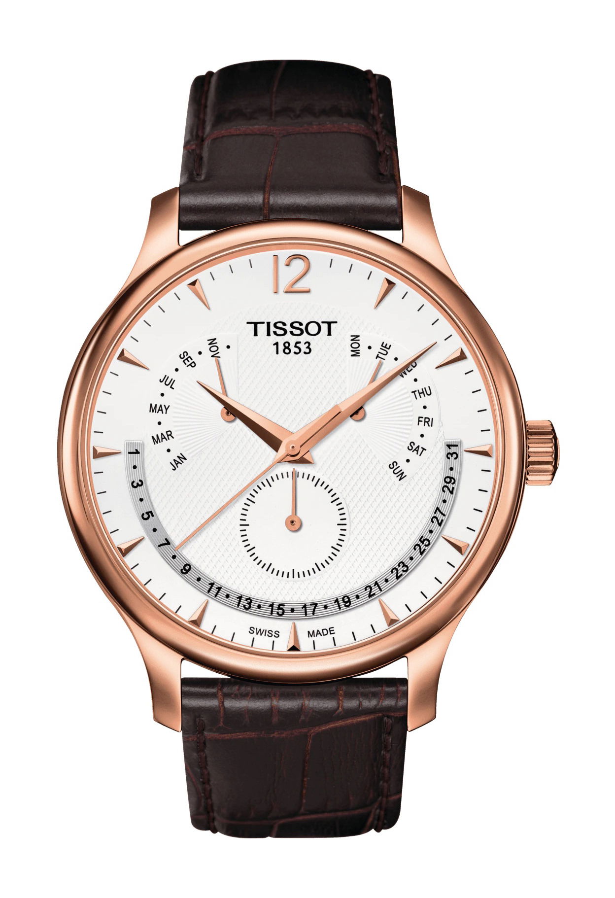 Tissot Tradition Perpetual Calendar luxury timepiece - detailed view