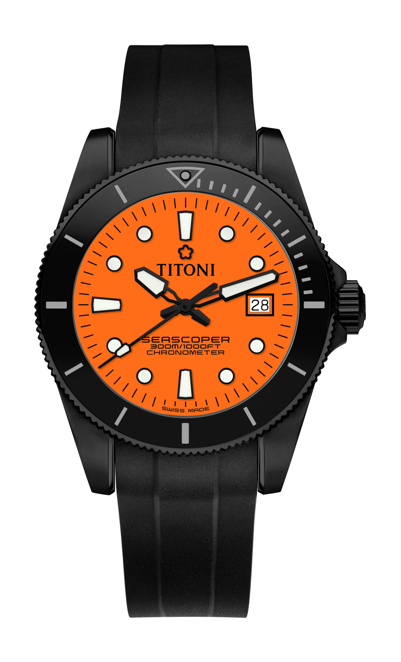 Titoni Seascoper 300 Color Block Edition luxury timepiece - detailed view