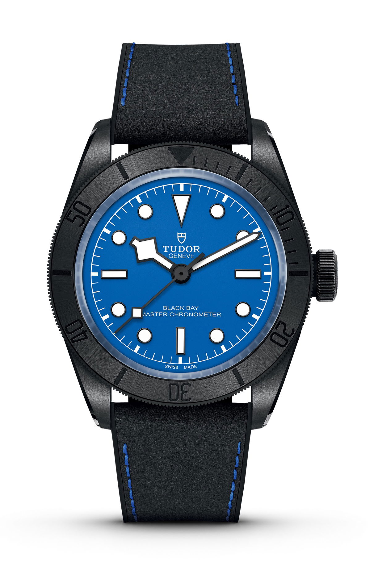 TUDOR Black Bay Ceramic Blue luxury timepiece - detailed view