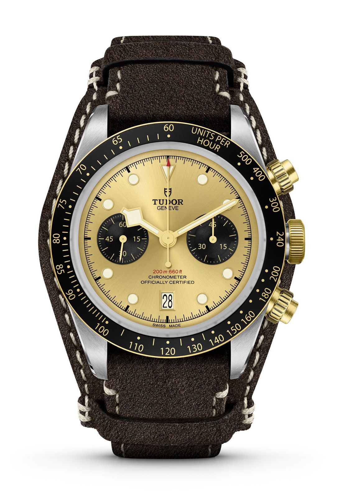 TUDOR Black Bay Chrono S&G luxury timepiece - detailed view