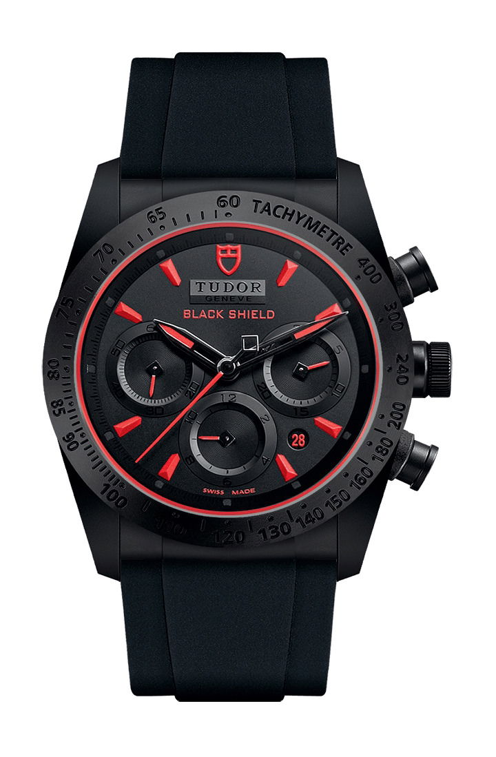 TUDOR Fastrider Black Shield luxury timepiece - detailed view