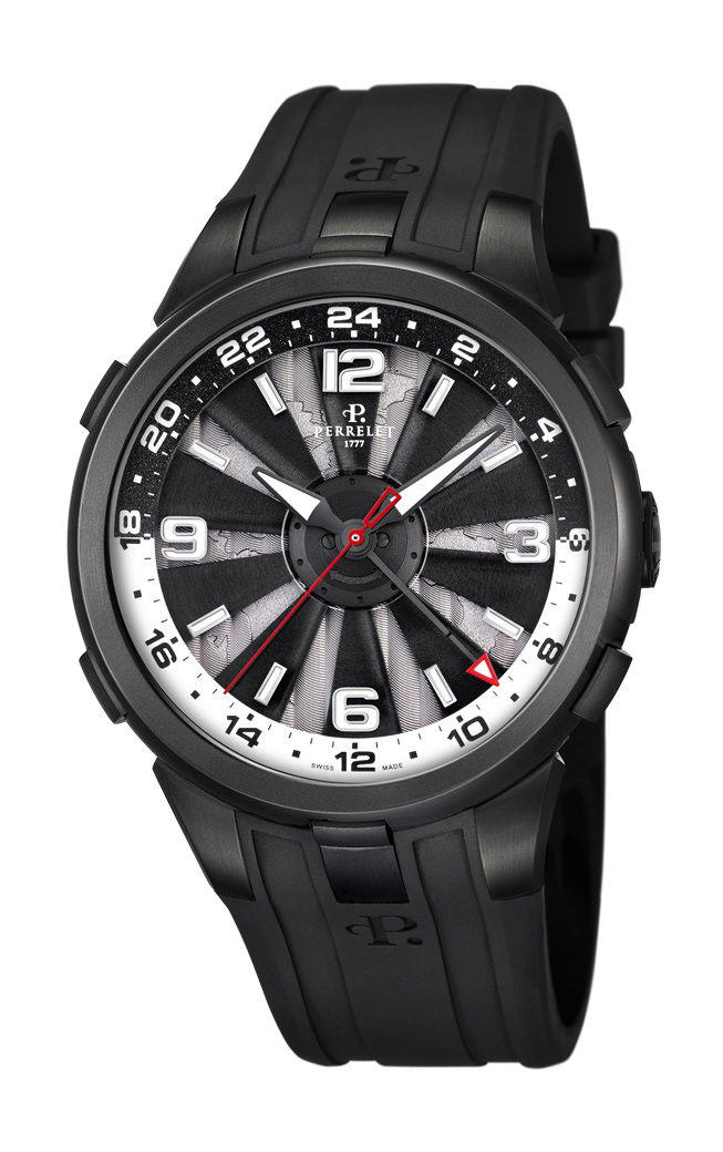 Perrelet Turbine GMT luxury timepiece - detailed view