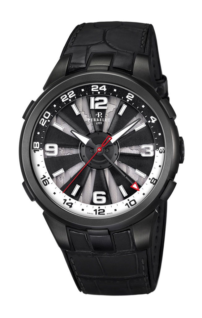 Perrelet Turbine GMT luxury timepiece - detailed view