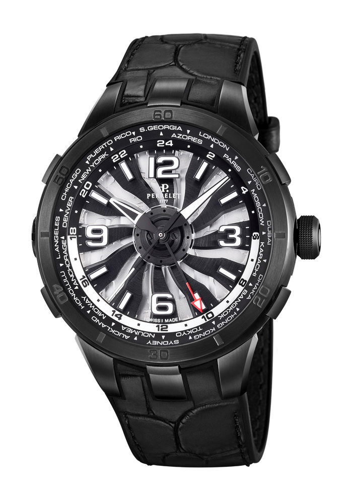 Perrelet Turbine GMT World Timer luxury timepiece - detailed view