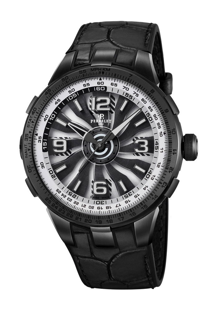 Perrelet Turbine Pilot Furtive luxury timepiece - detailed view