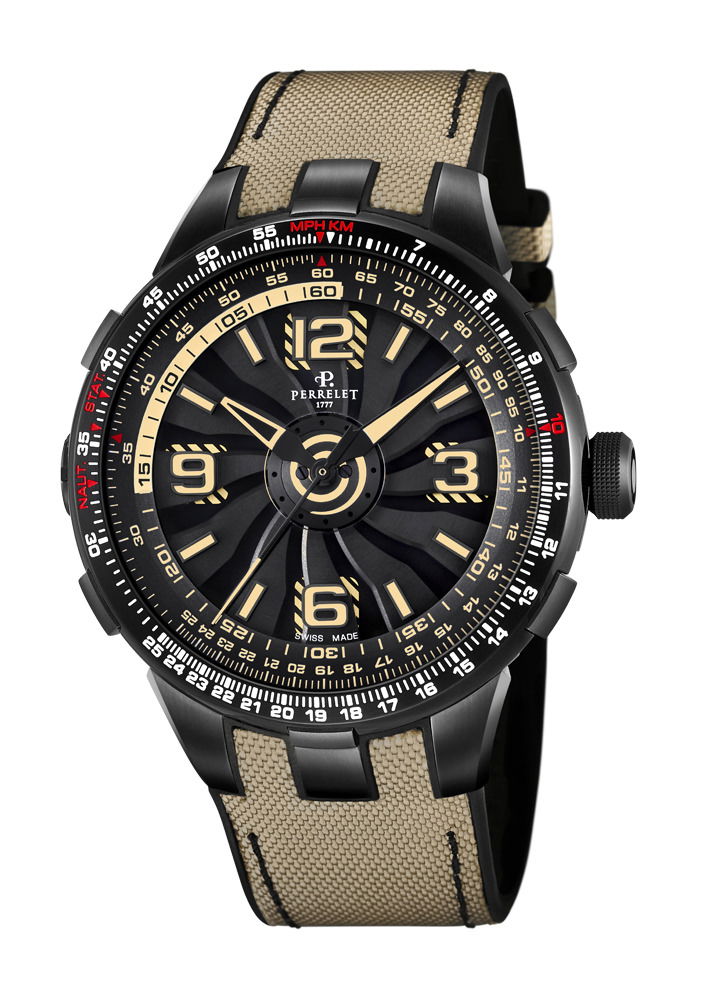 Perrelet Turbine Pilot Grand Raid luxury timepiece - detailed view
