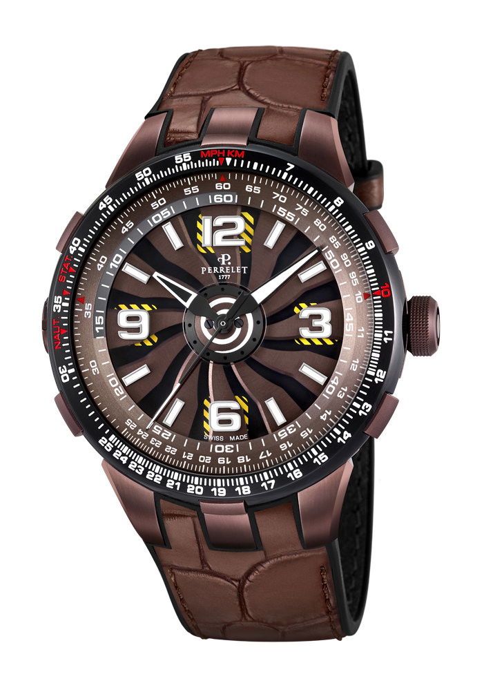 Perrelet Turbine Pilot Pilot luxury timepiece - detailed view