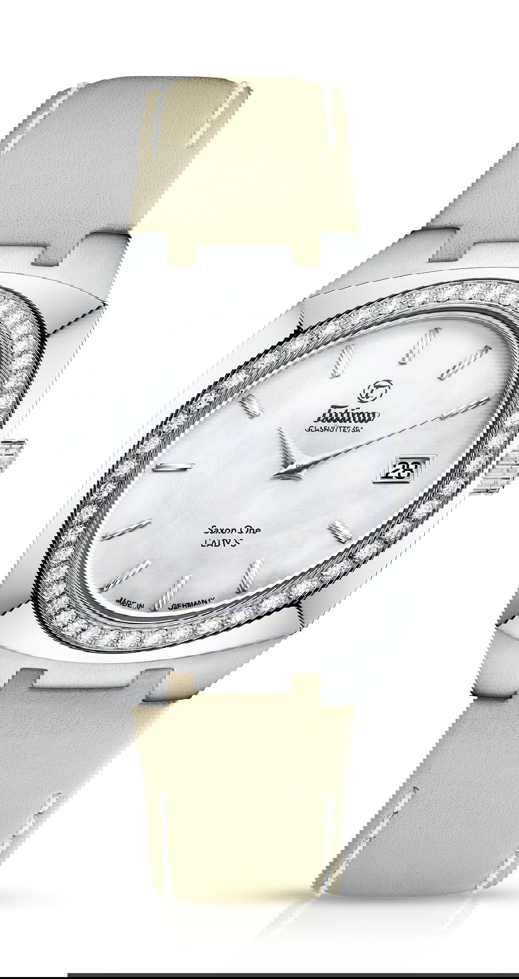 Tutima Glashütte Saxon One Lady S Diamonds luxury timepiece - detailed view