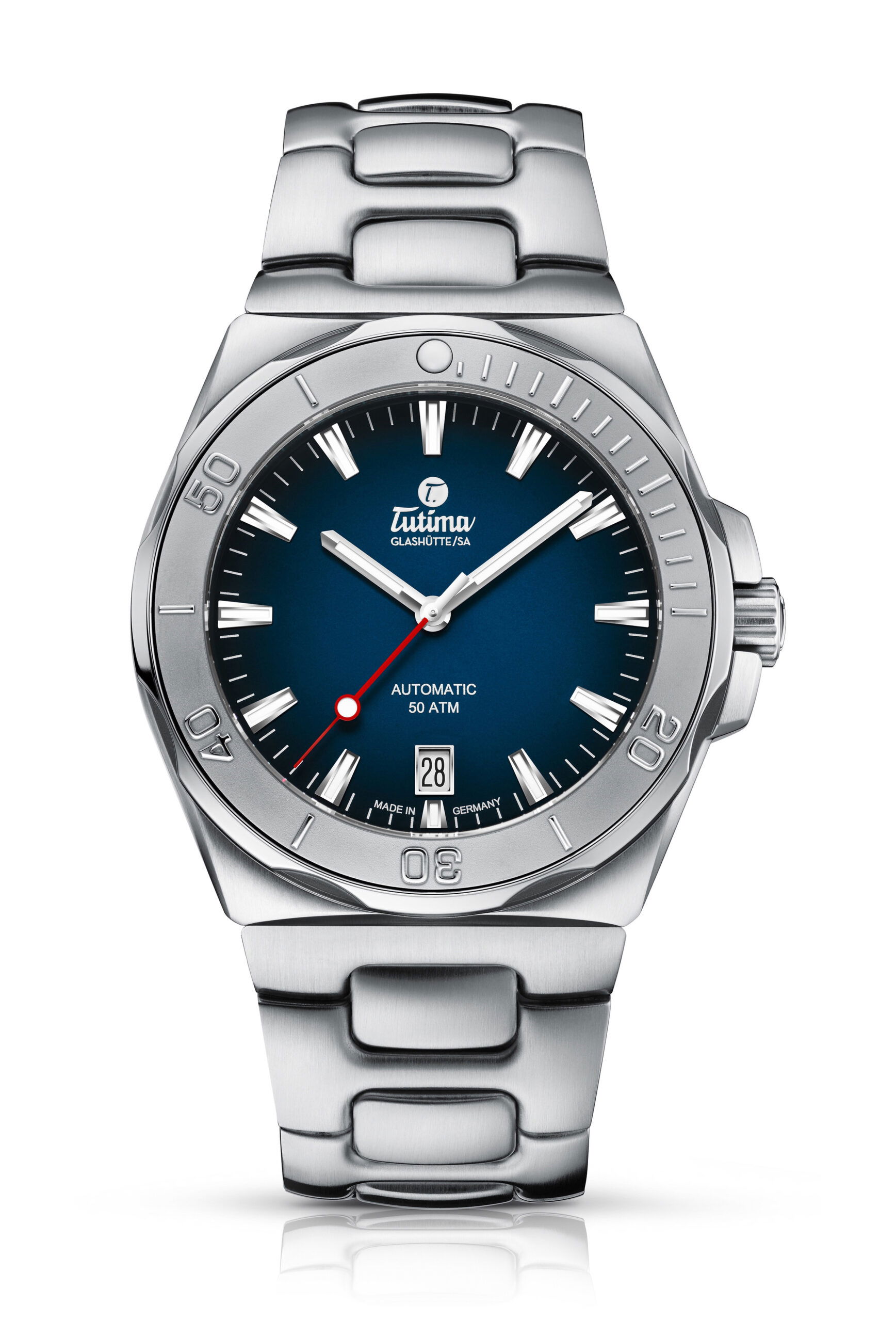 Tutima Glashütte M2 Seven Seas S 40 luxury timepiece - detailed view