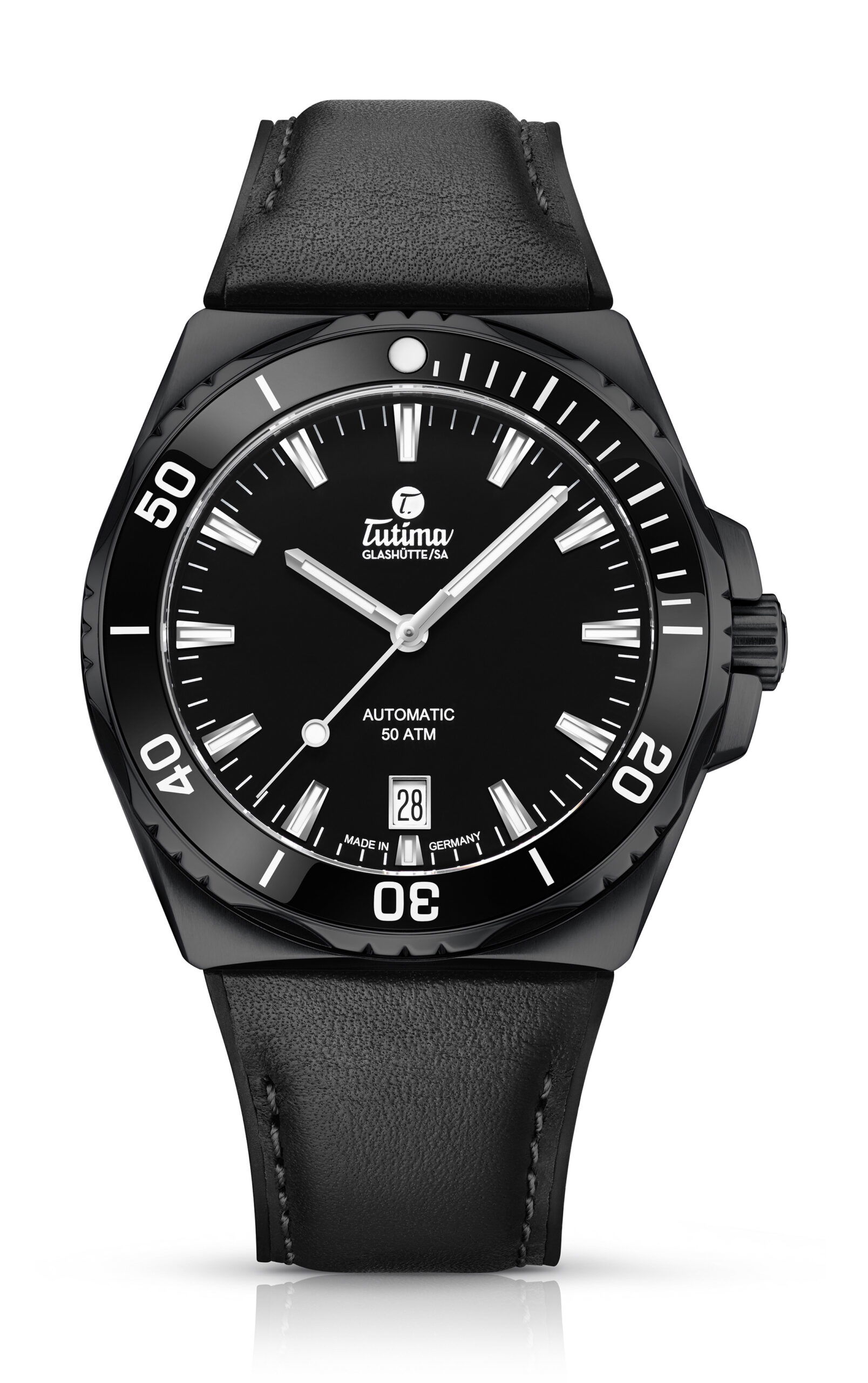 Tutima Glashütte M2 Seven Seas S 40 Black Limited Edition luxury timepiece - detailed view