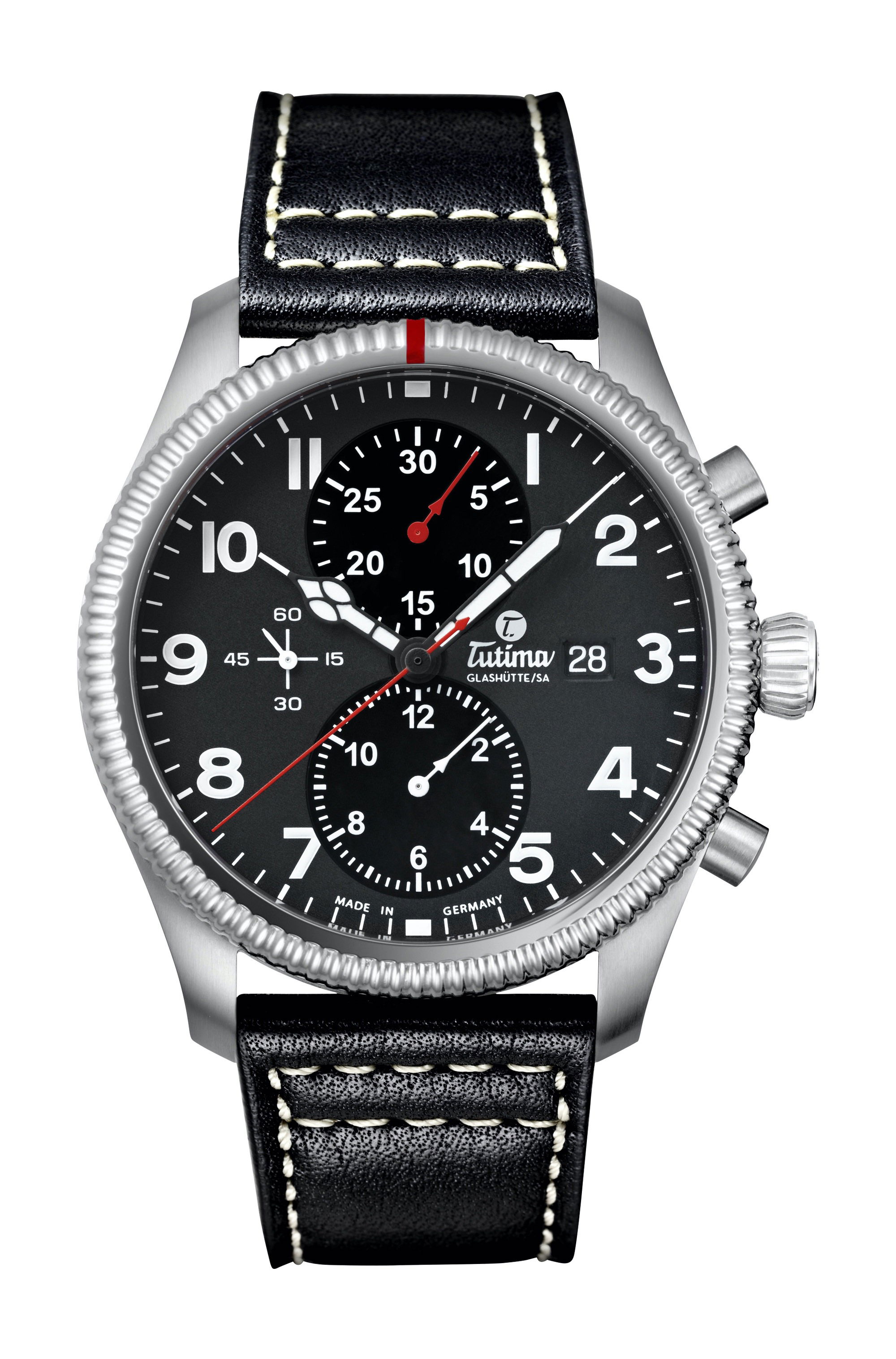 Tutima Glashütte Grand Flieger Classic Chronograph luxury timepiece - detailed view